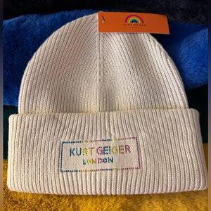 Kurt Geiger Ivory Knit Hat Beanie NWT